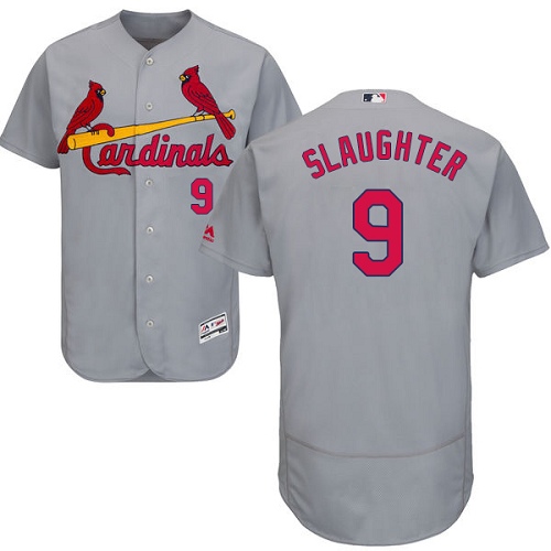 Cardinals #9 Enos Slaughter Grey Flexbase Authentic Collection Stitched MLB Jersey